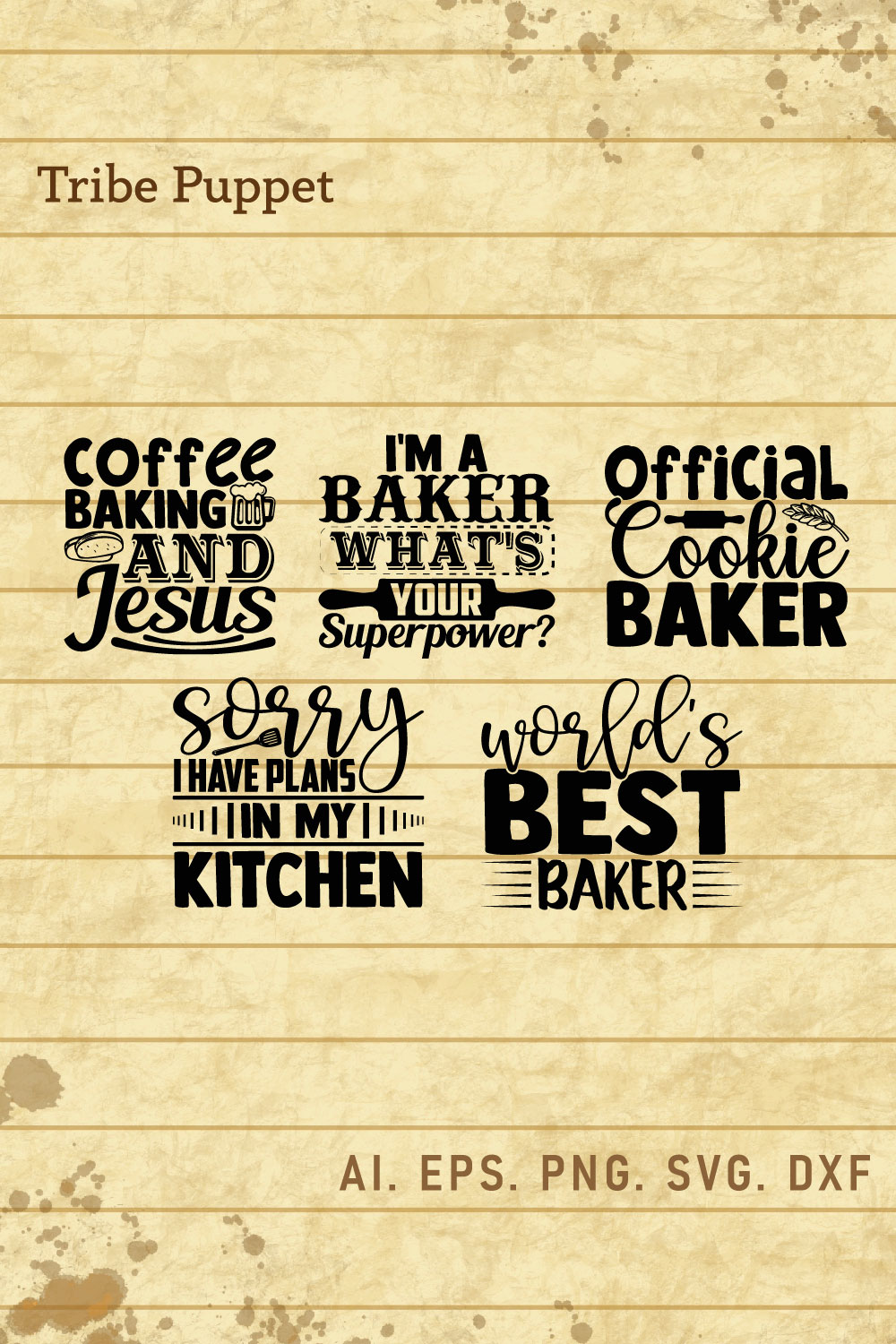 Baking Typography pinterest preview image.