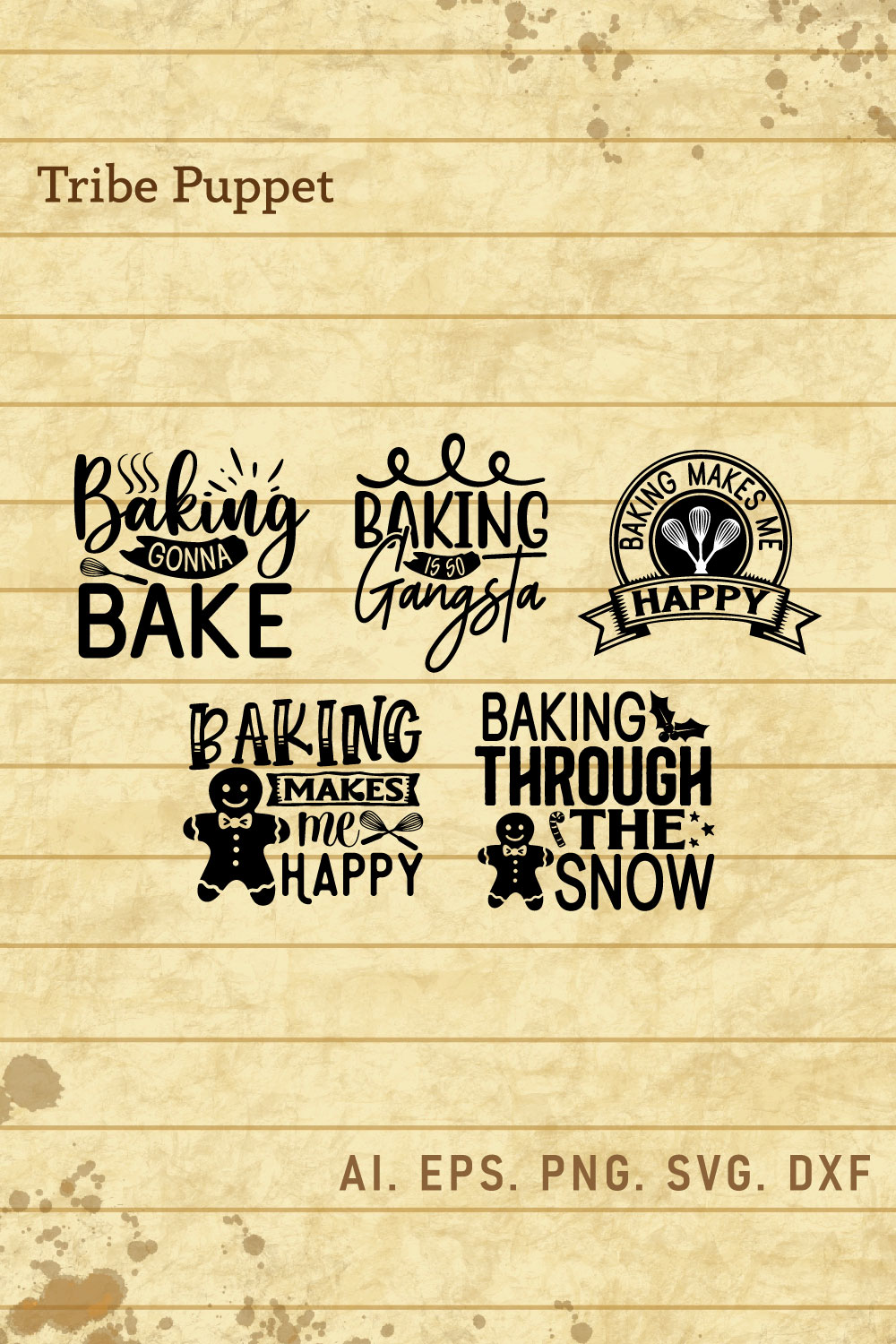 Baking Typography pinterest preview image.