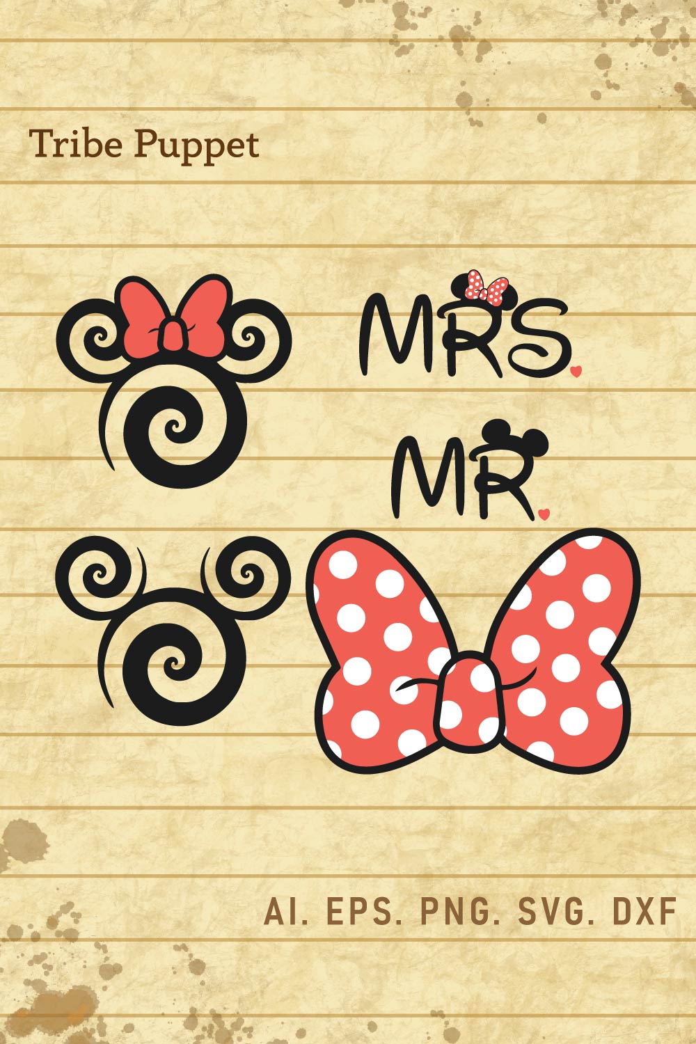 Mr and Mrs Mouse pinterest preview image.