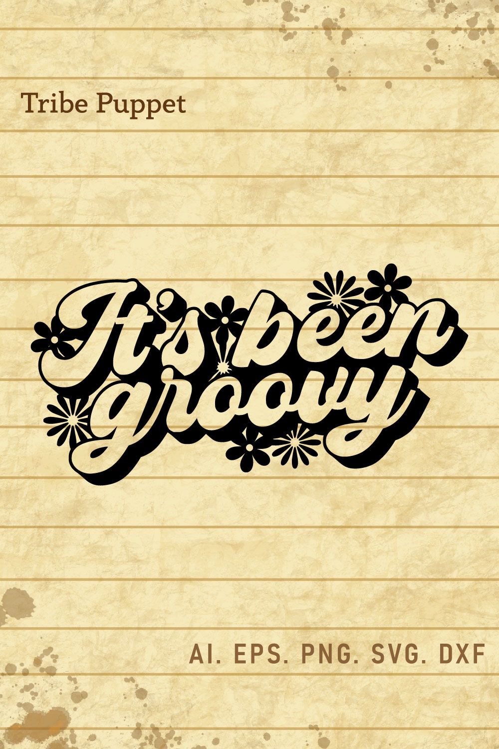 Groovy Typography pinterest preview image.