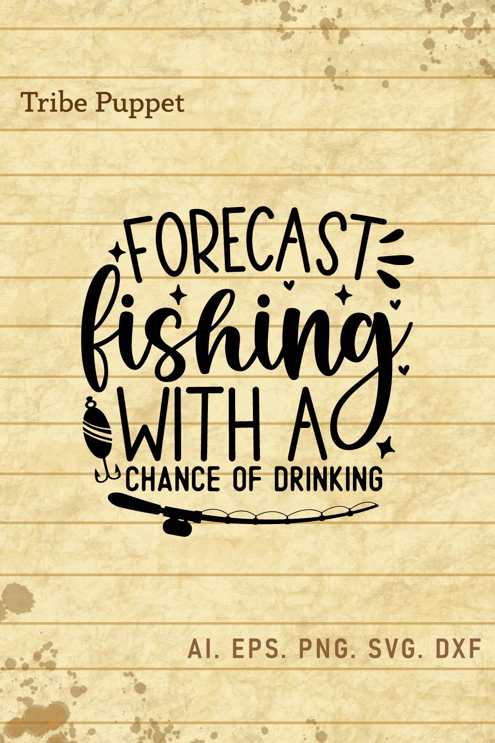 Fishing Typography pinterest preview image.
