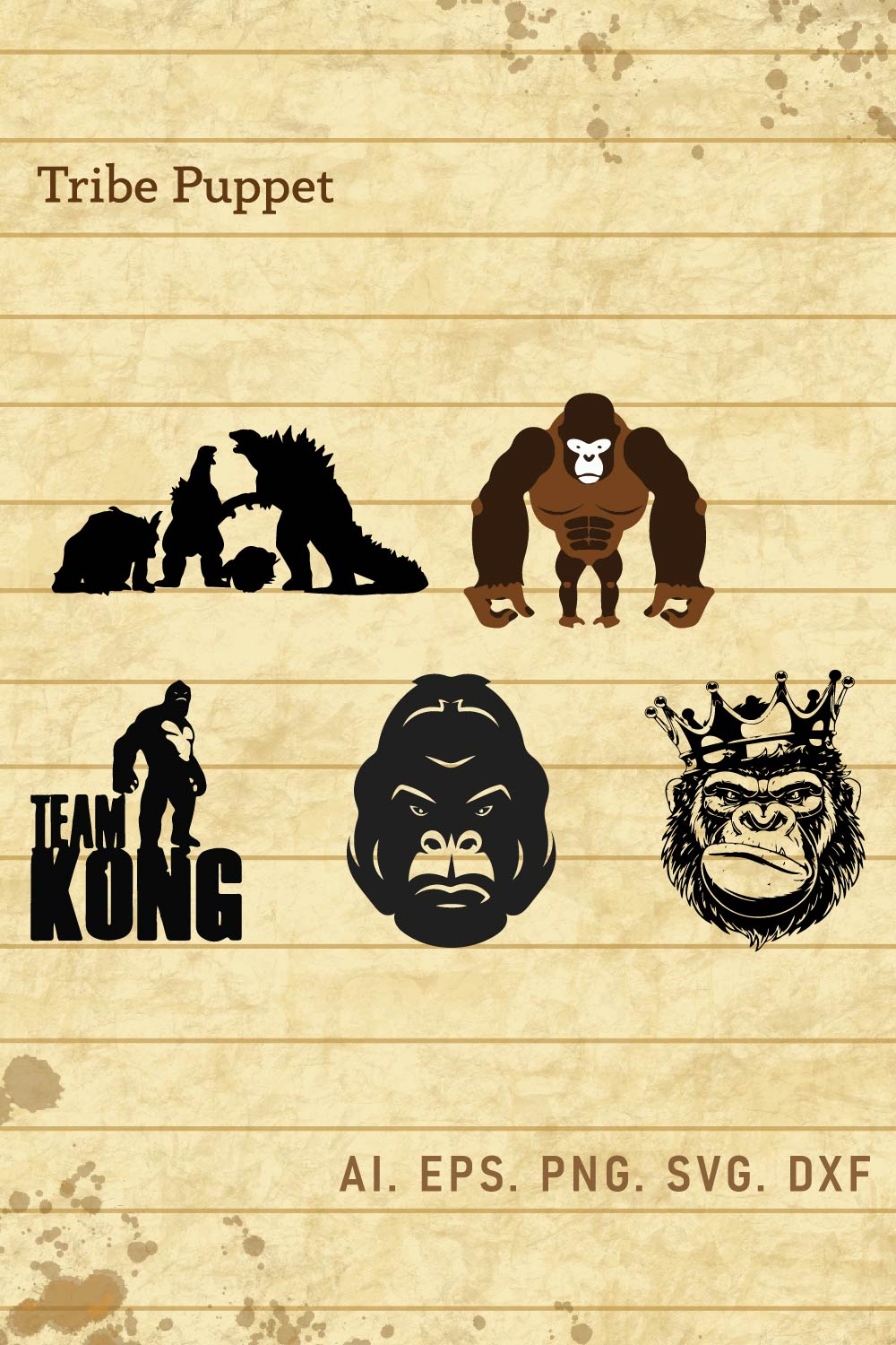 Kingkong vs Godzilla Vector pinterest preview image.