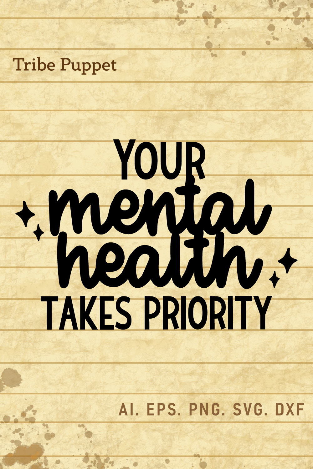 Mental Health Typography pinterest preview image.