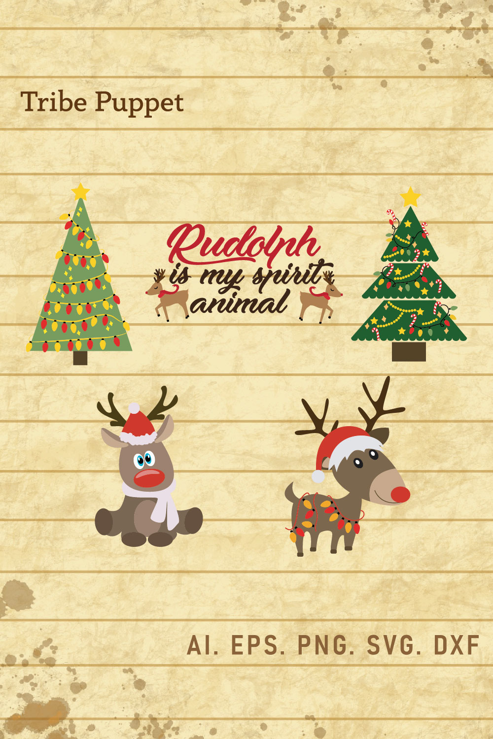 Christmas Typography bundle pinterest preview image.