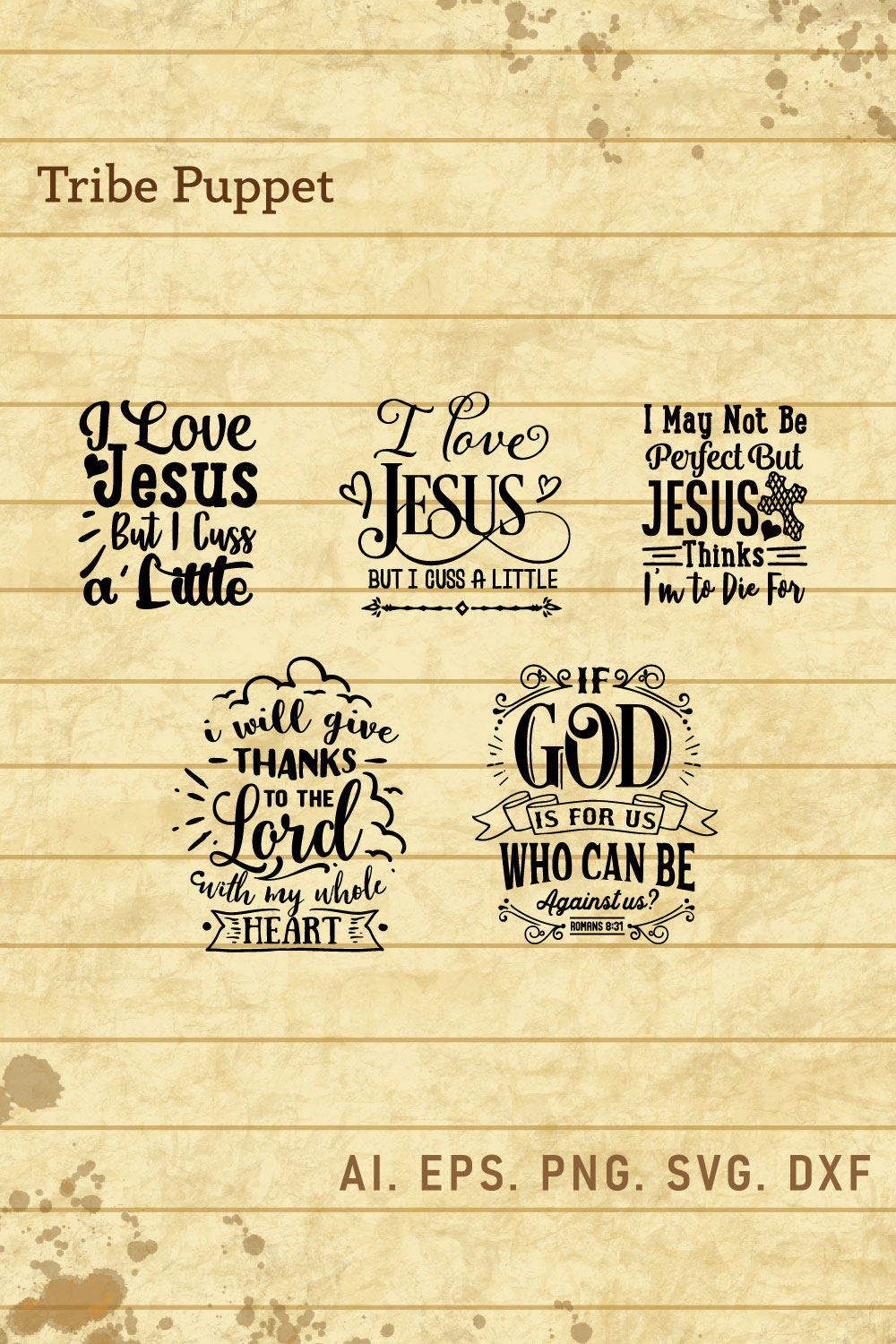 Christian Typography bundle pinterest preview image.