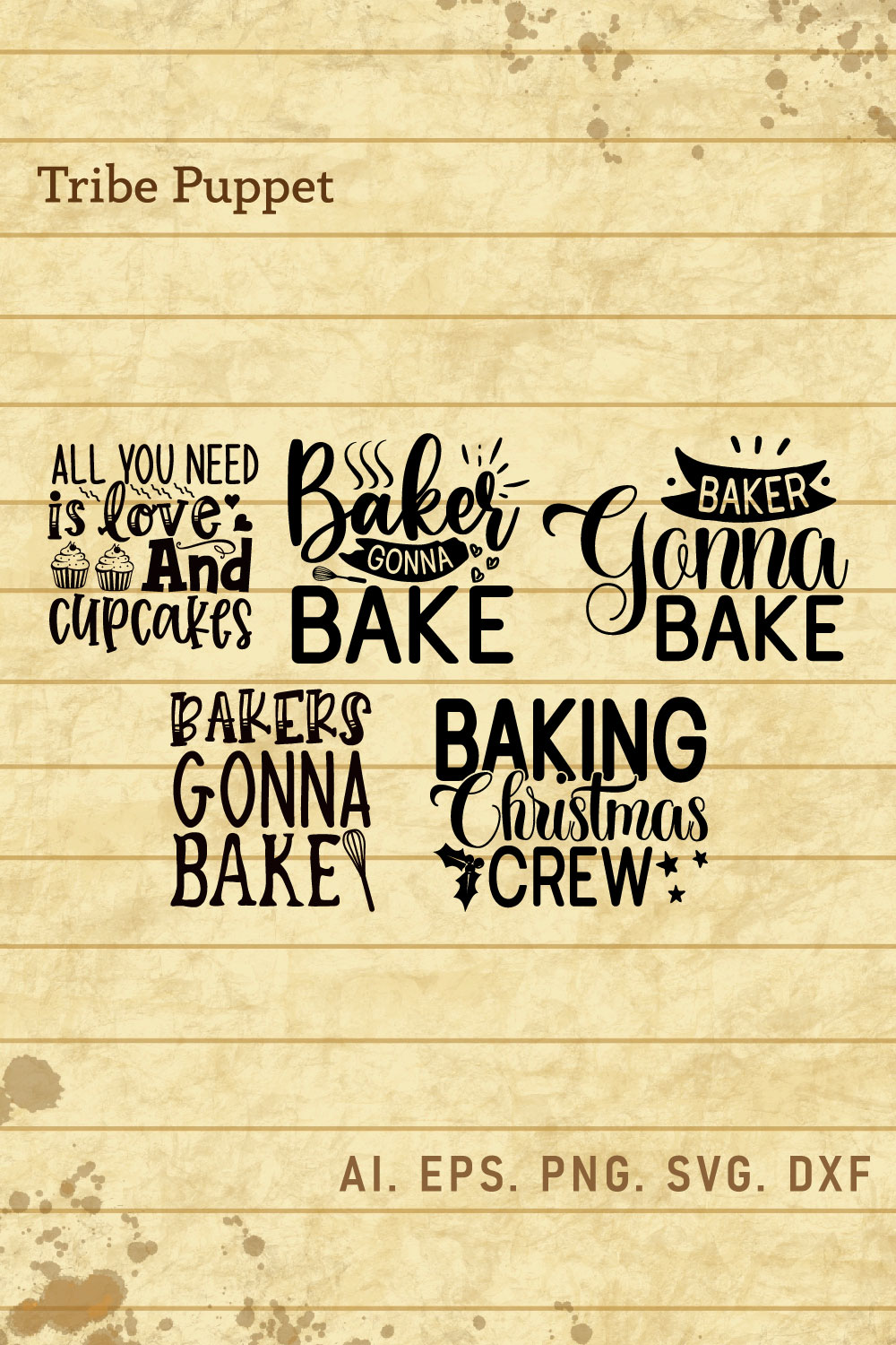 Baking Typography pinterest preview image.