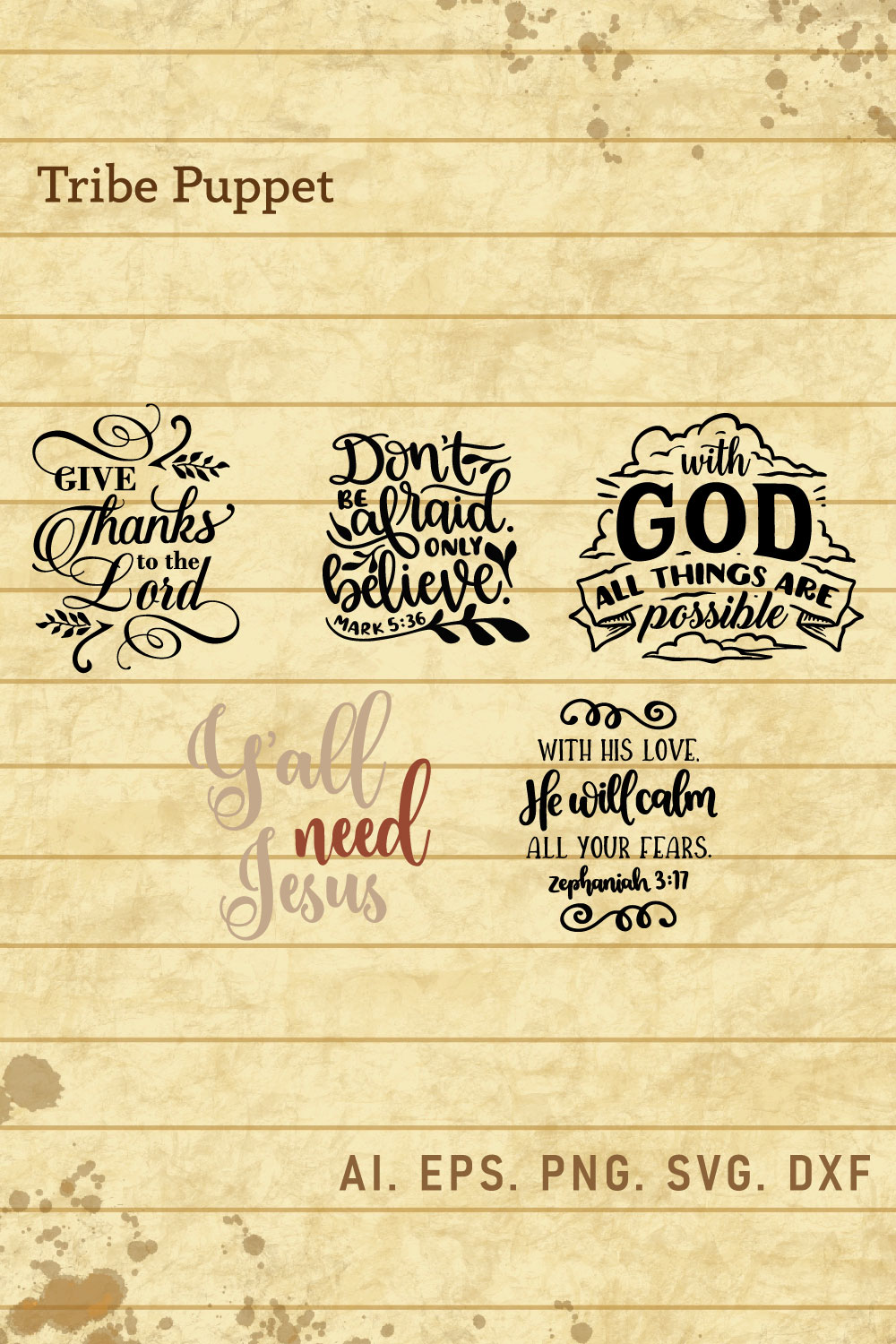Christian Typography bundle pinterest preview image.