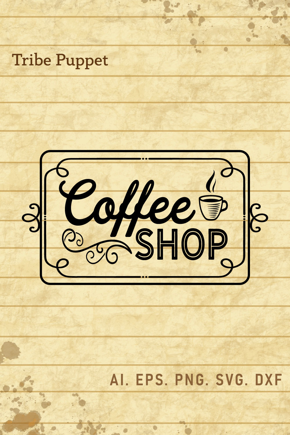 Vintage Coffee Typo 9 pinterest preview image.