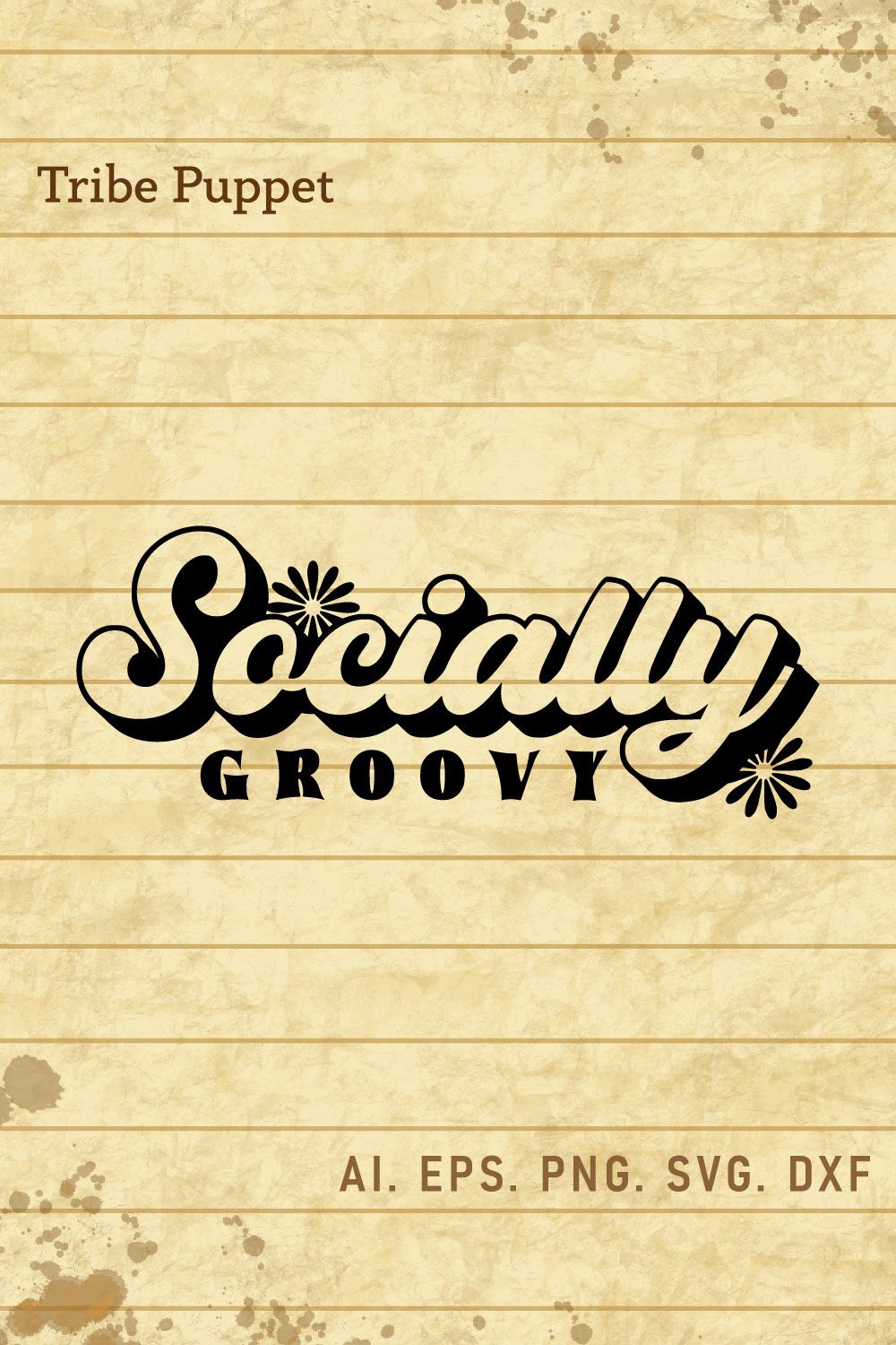 Groovy Typography pinterest preview image.