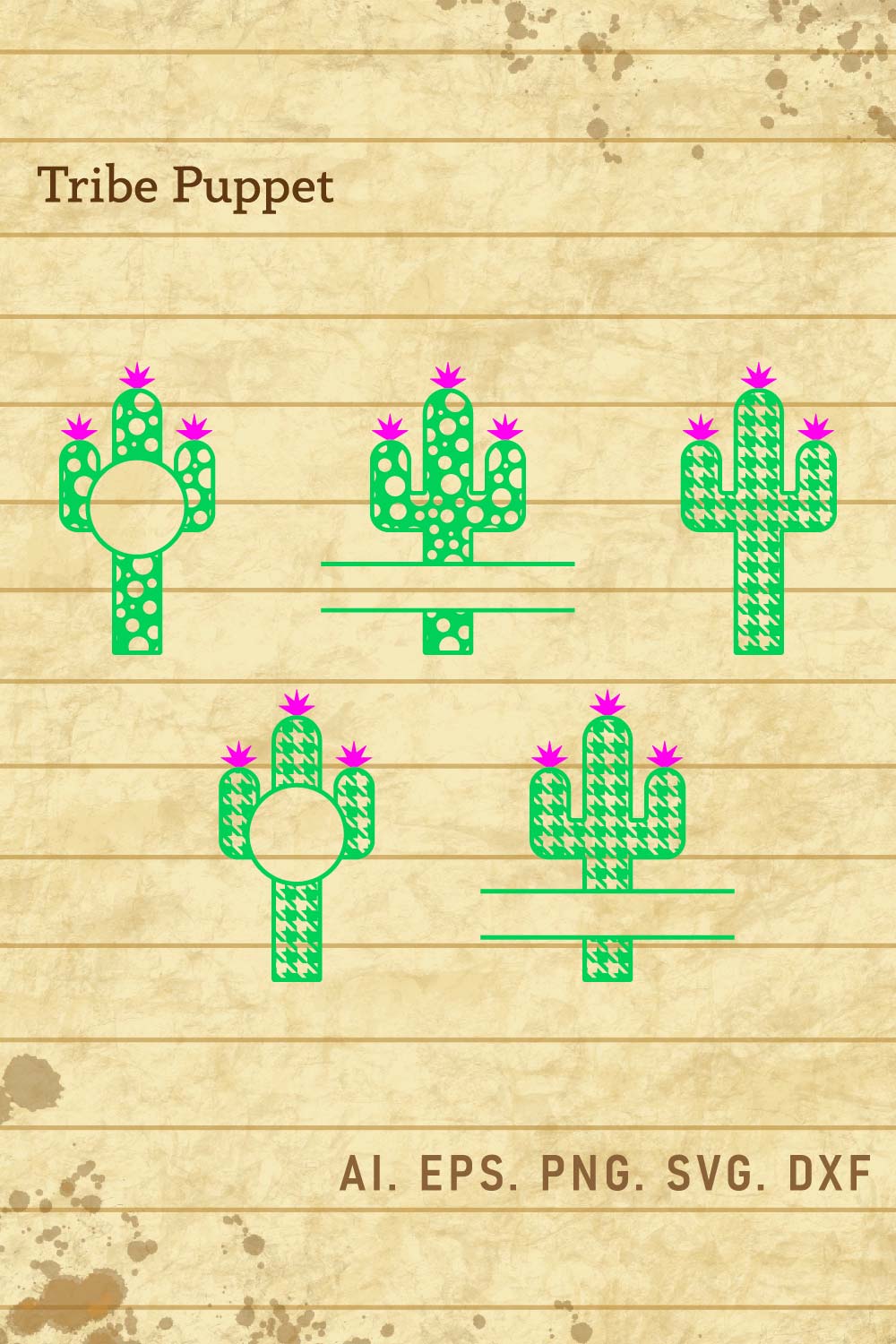 Cactus Bundle pinterest preview image.