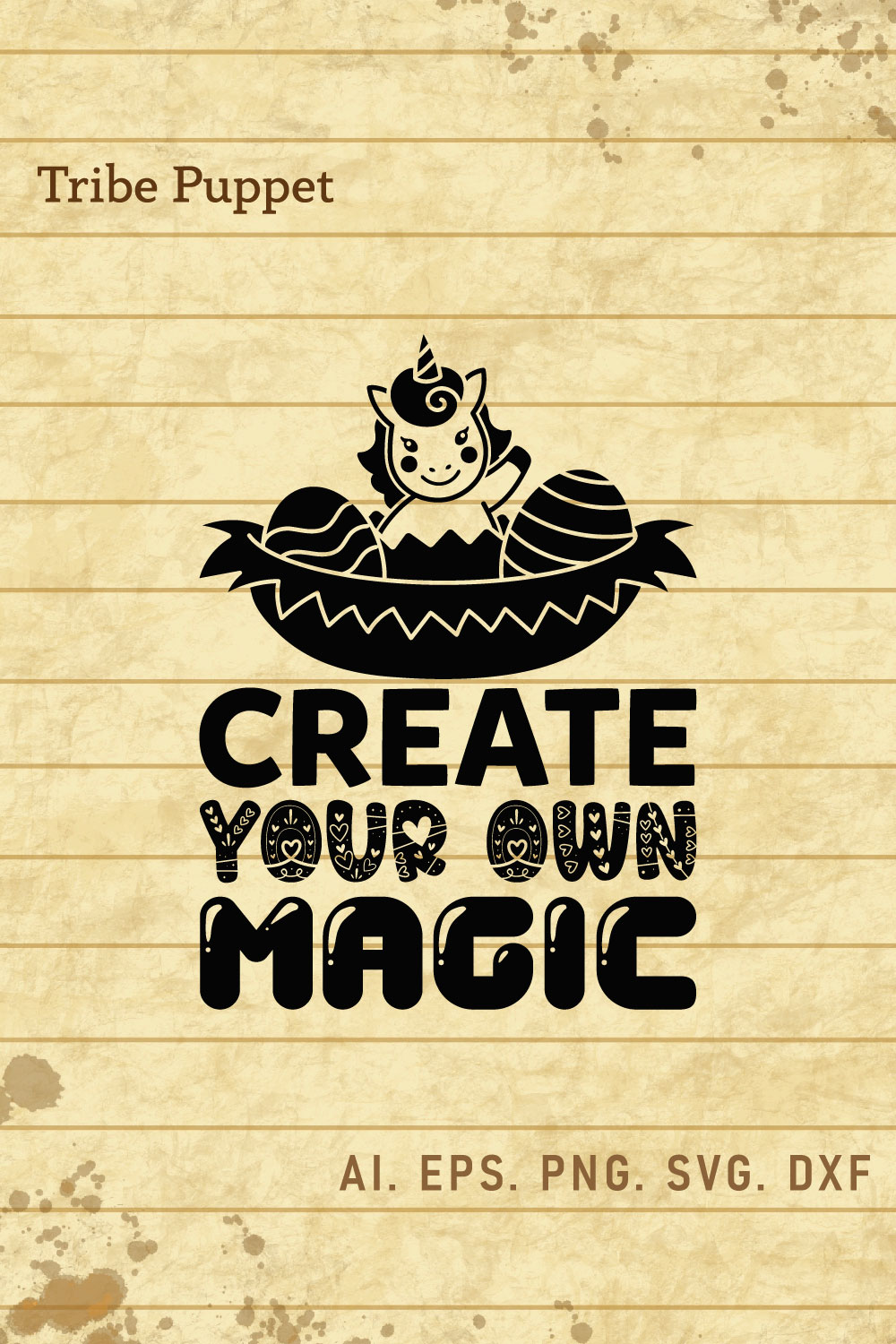 Unicorn Typography pinterest preview image.