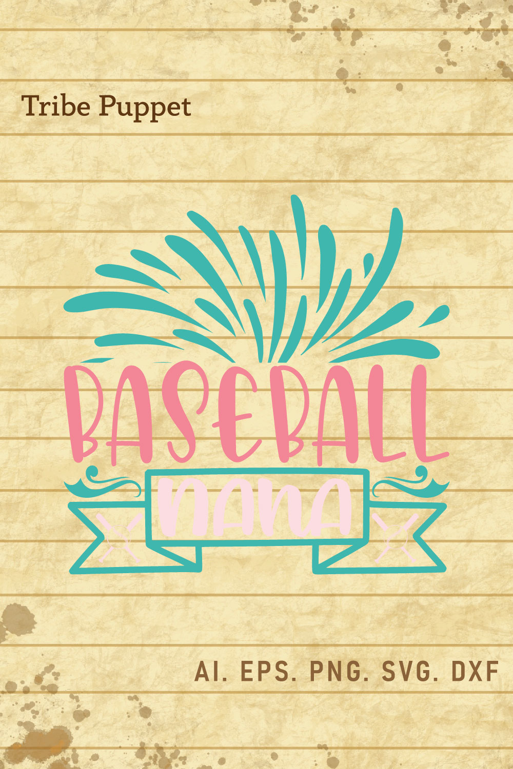 Baseball Typography pinterest preview image.