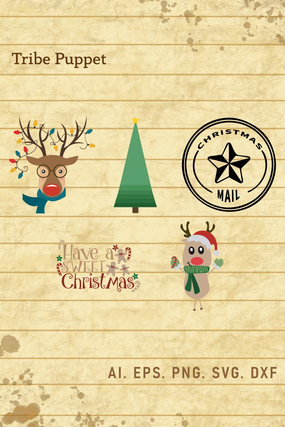 Christmas Typography bundle pinterest preview image.