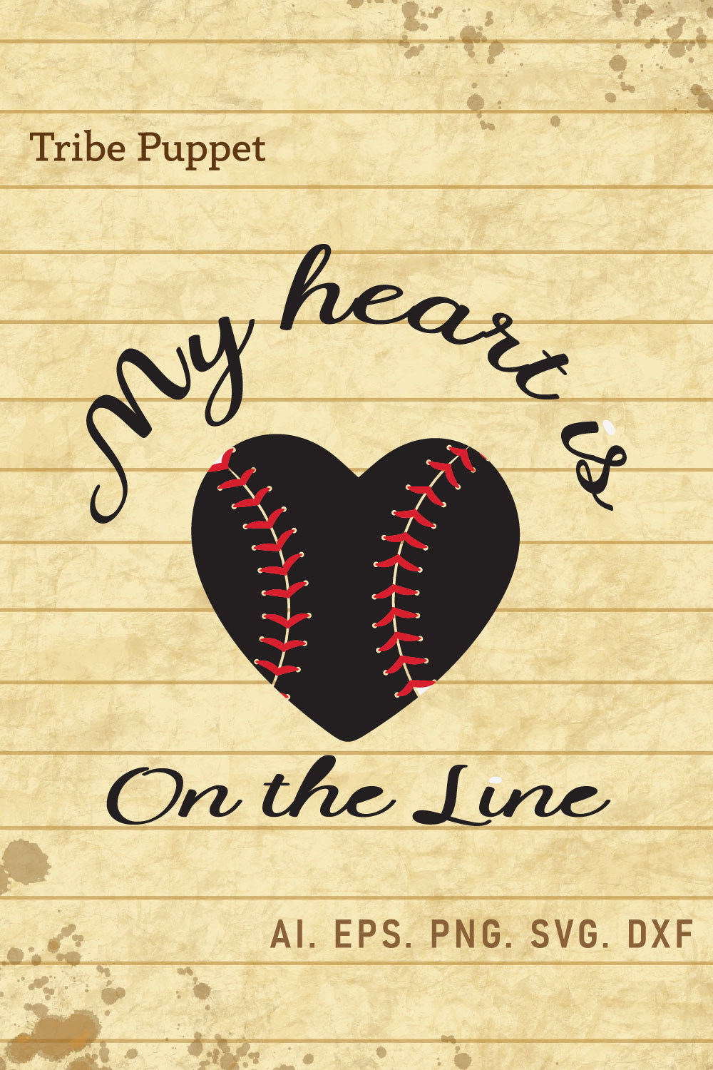 Baseball Typography pinterest preview image.