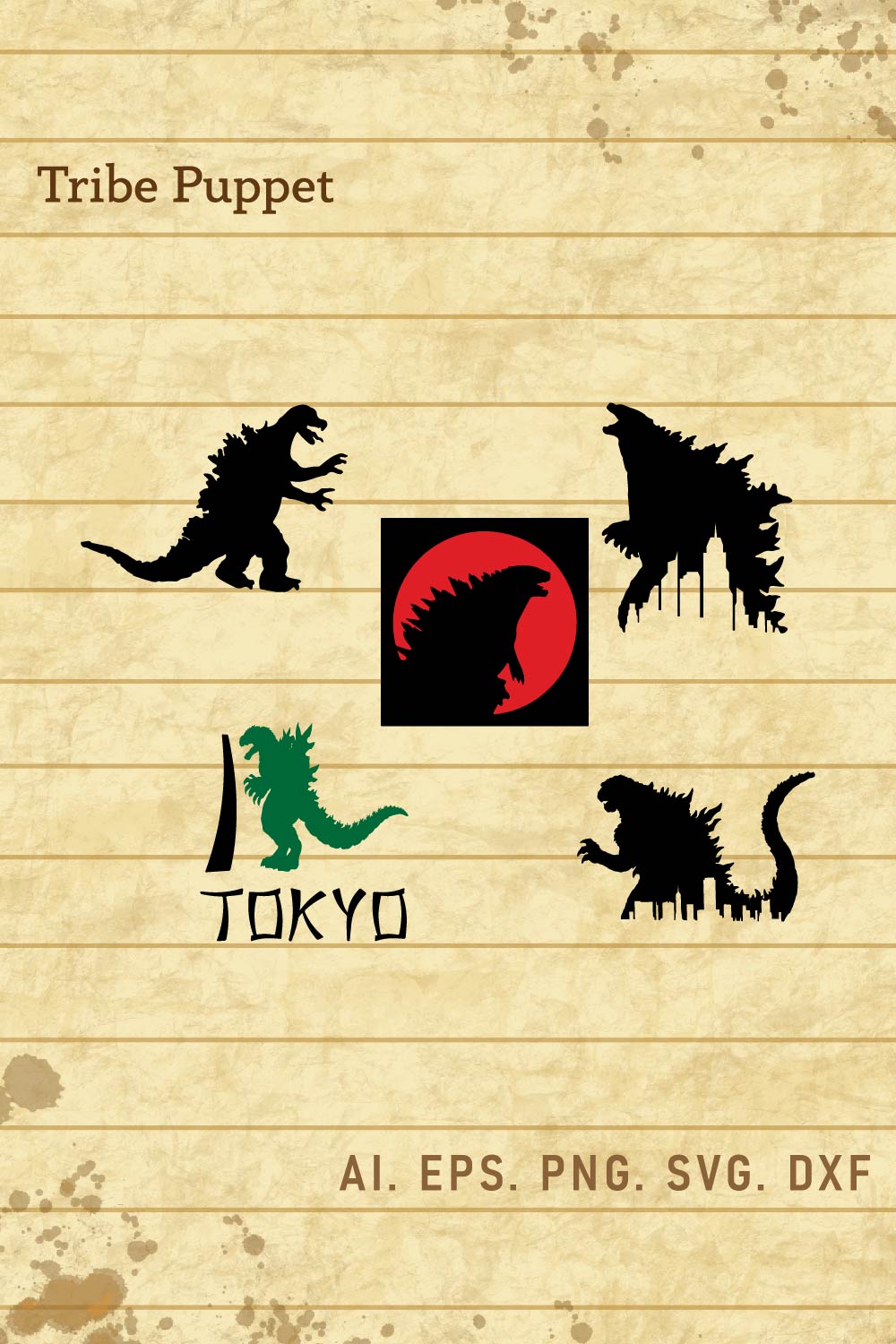 Kingkong vs Godzilla Vector pinterest preview image.