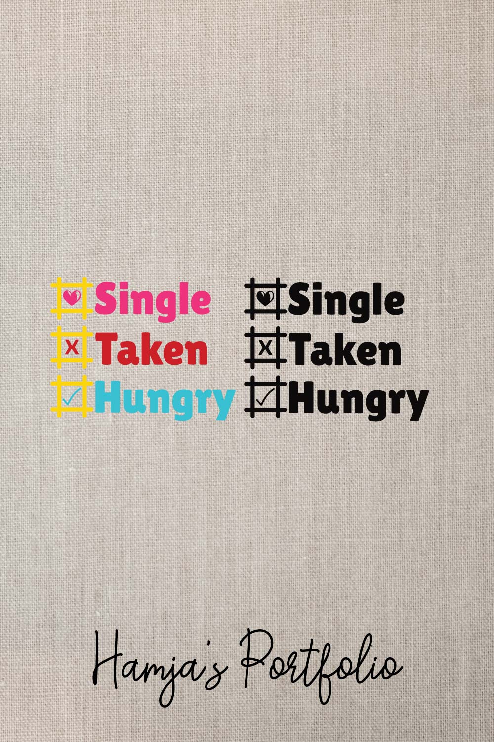 Single Taken Hungry Vector pinterest preview image.