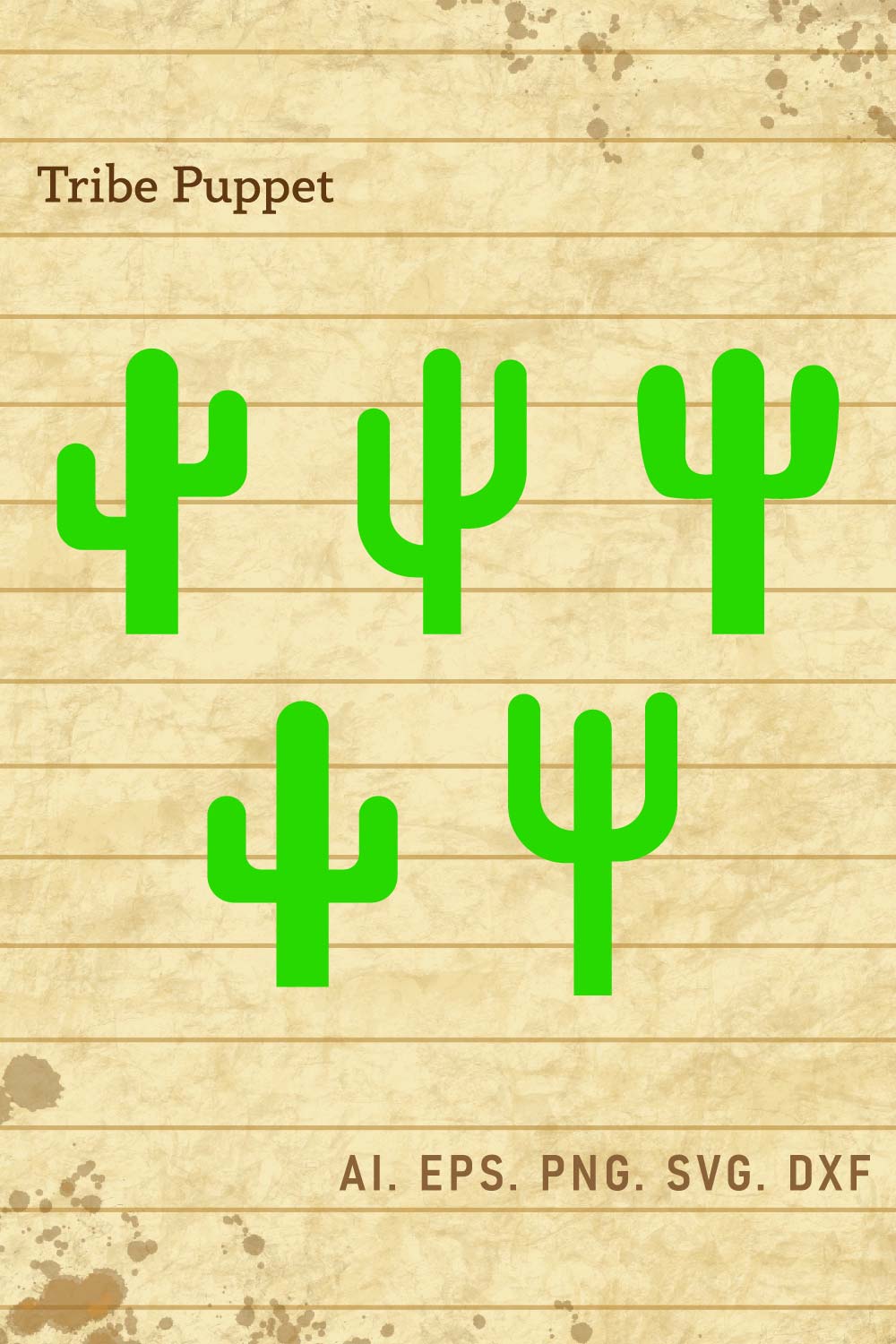 Cactus Bundle pinterest preview image.