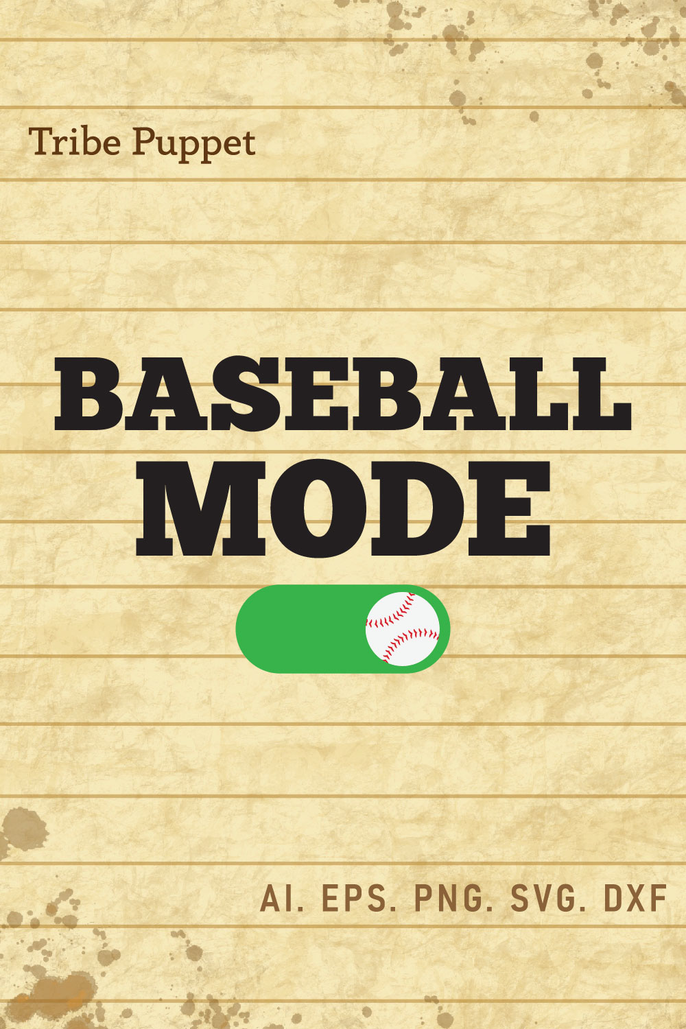 Baseball Typography pinterest preview image.