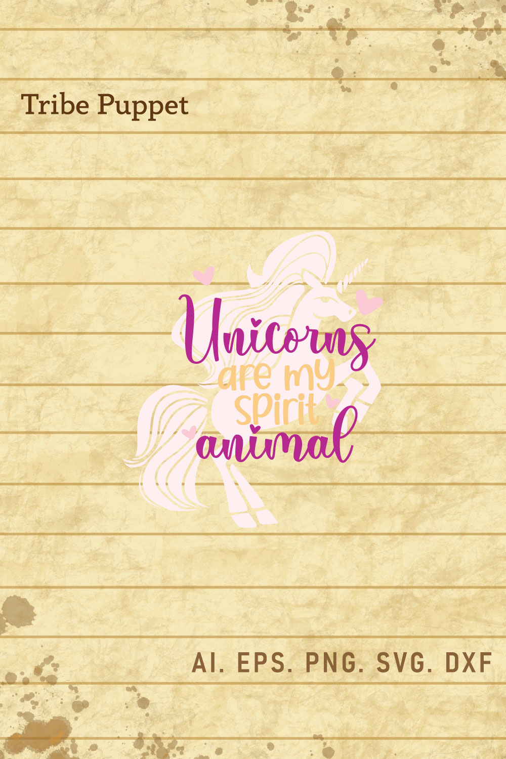 Unicorns Typography pinterest preview image.