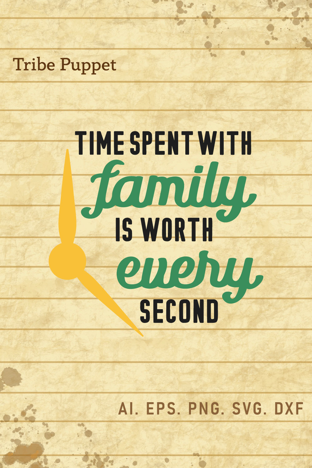 Family Typography pinterest preview image.