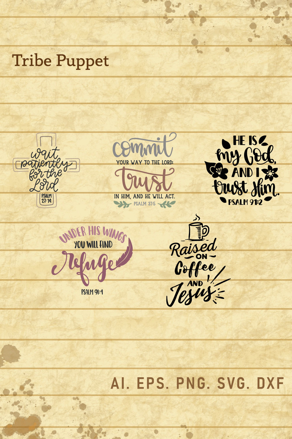 Christian Typography bundle pinterest preview image.