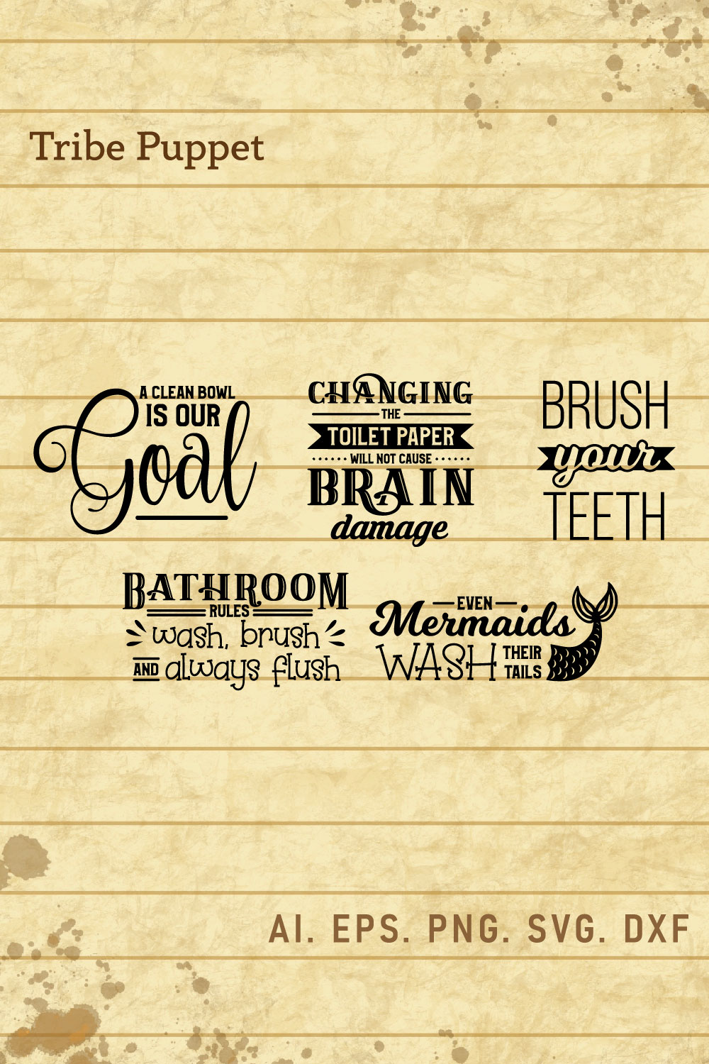 Bathroom Typography pinterest preview image.