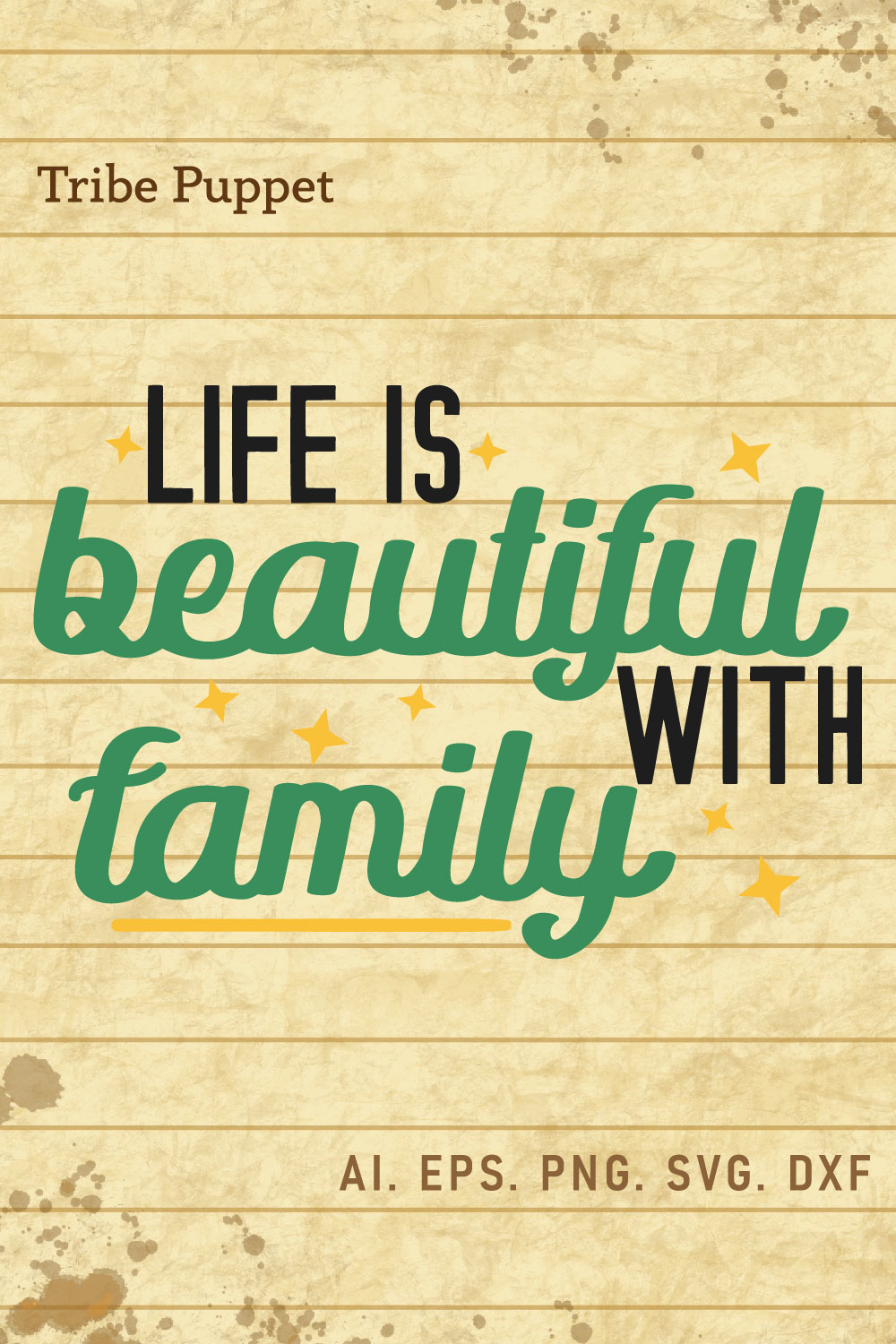 Family Typography pinterest preview image.