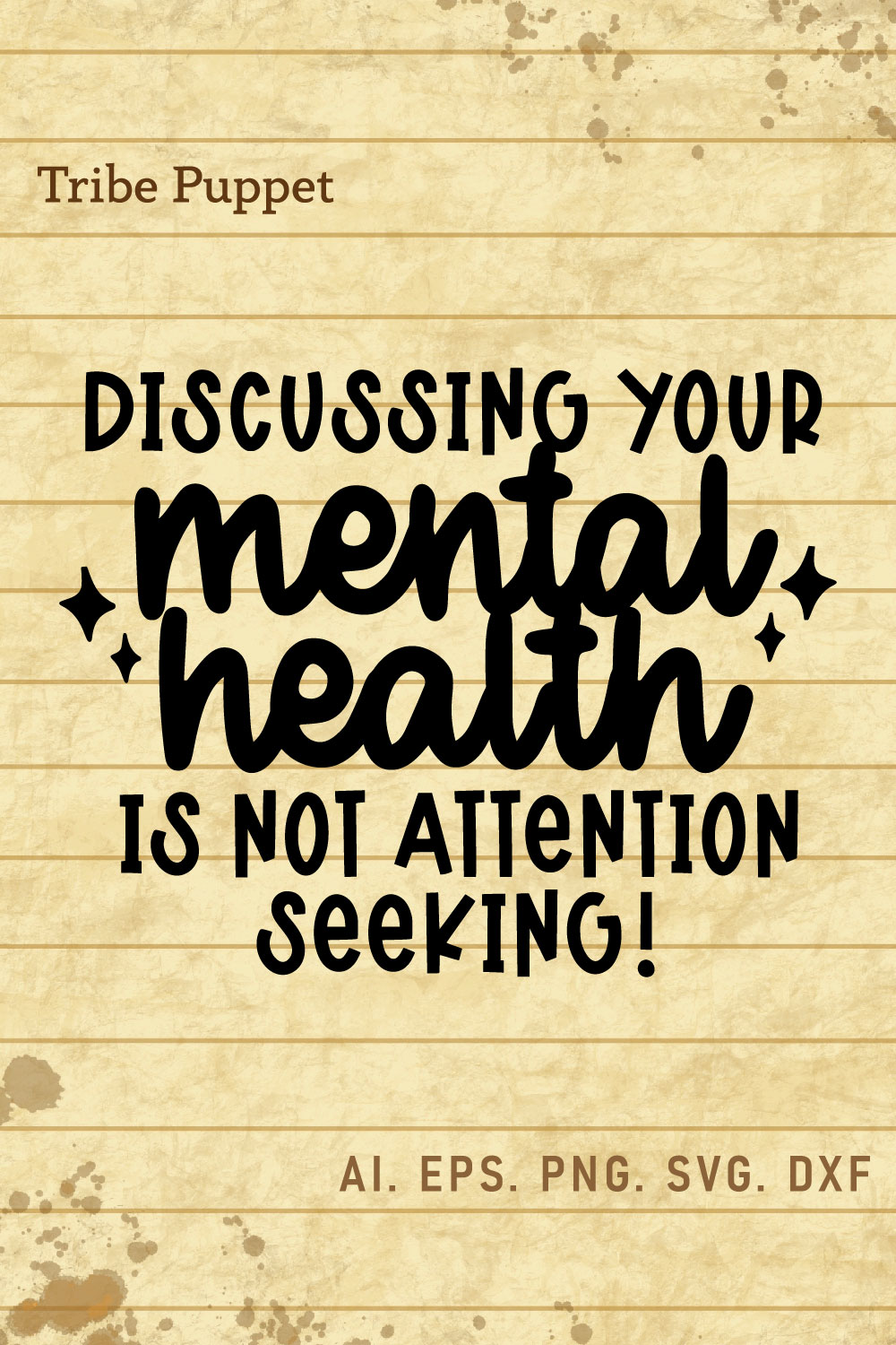 Mental Health Typography pinterest preview image.