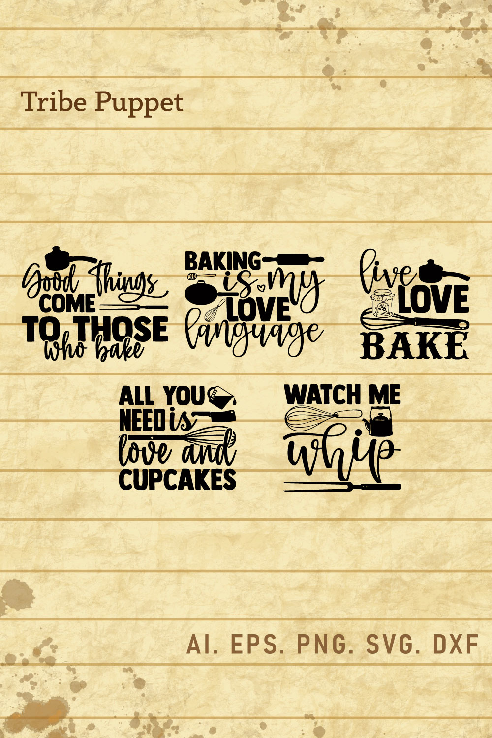 Baking Typography pinterest preview image.