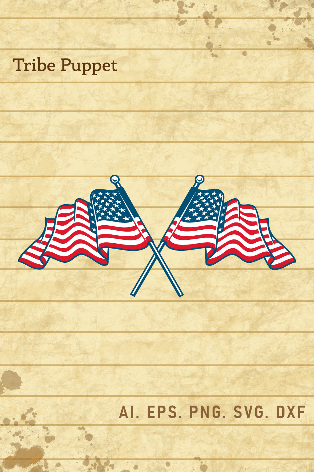 American Flag SVG pinterest preview image.