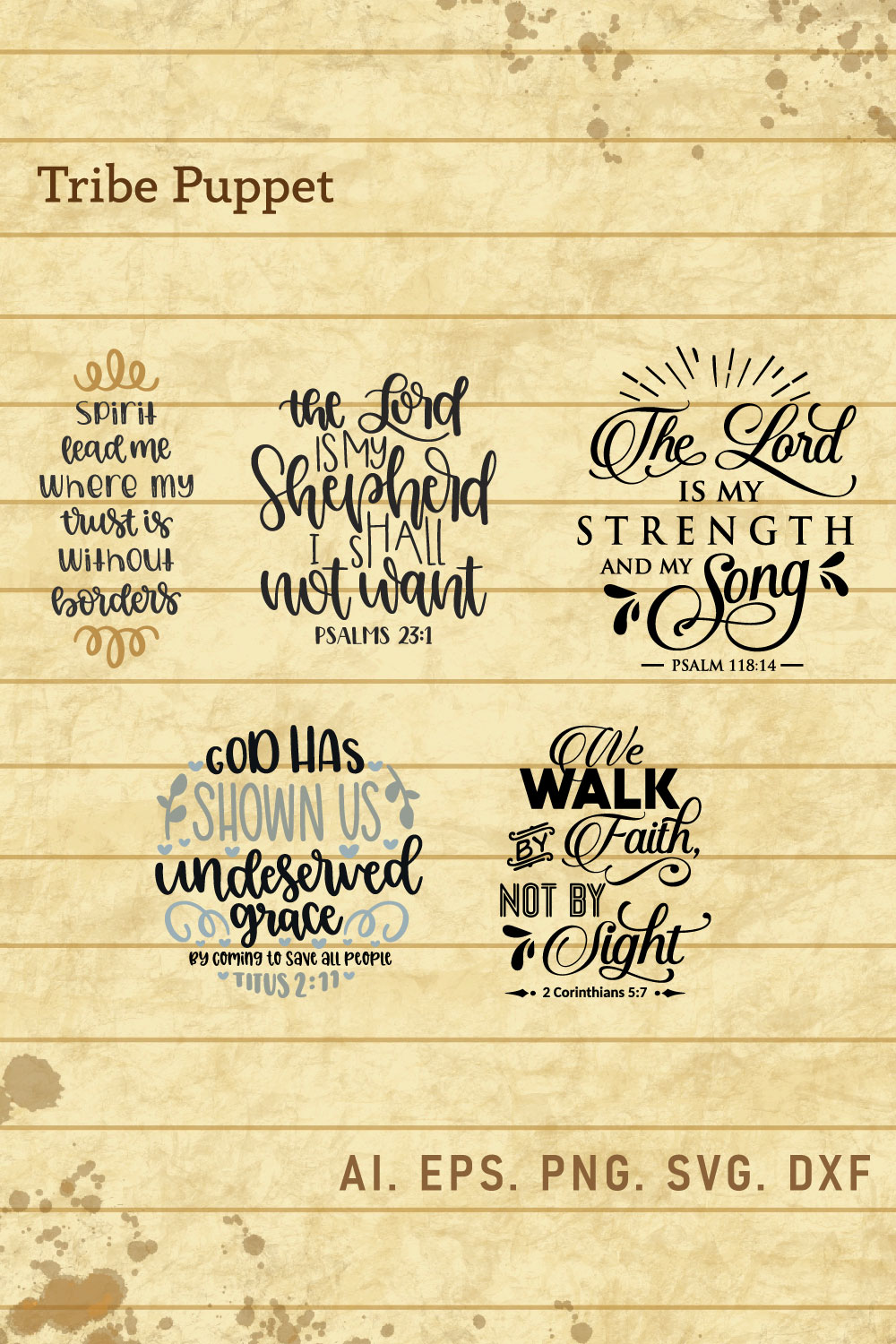 Christian Typography bundle pinterest preview image.