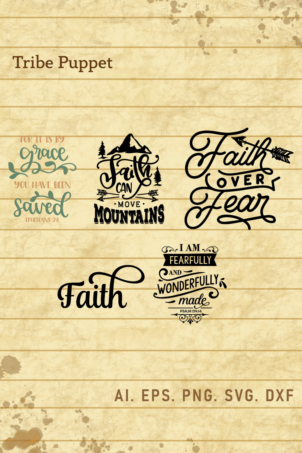 Christian Typography bundle pinterest preview image.