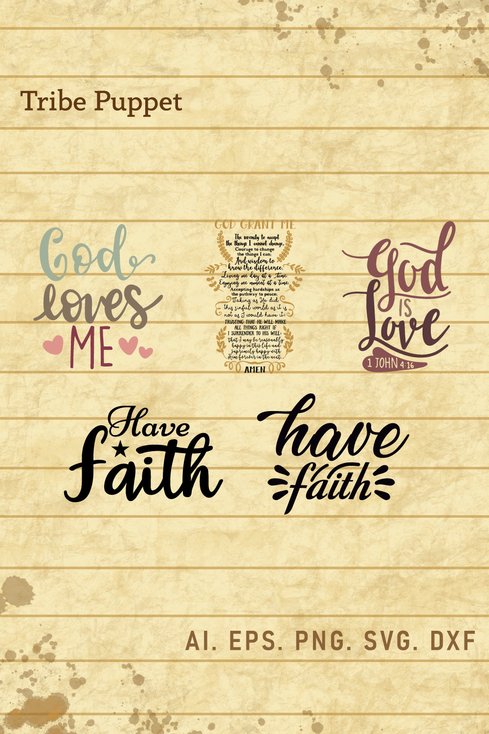 Christian Typography bundle pinterest preview image.