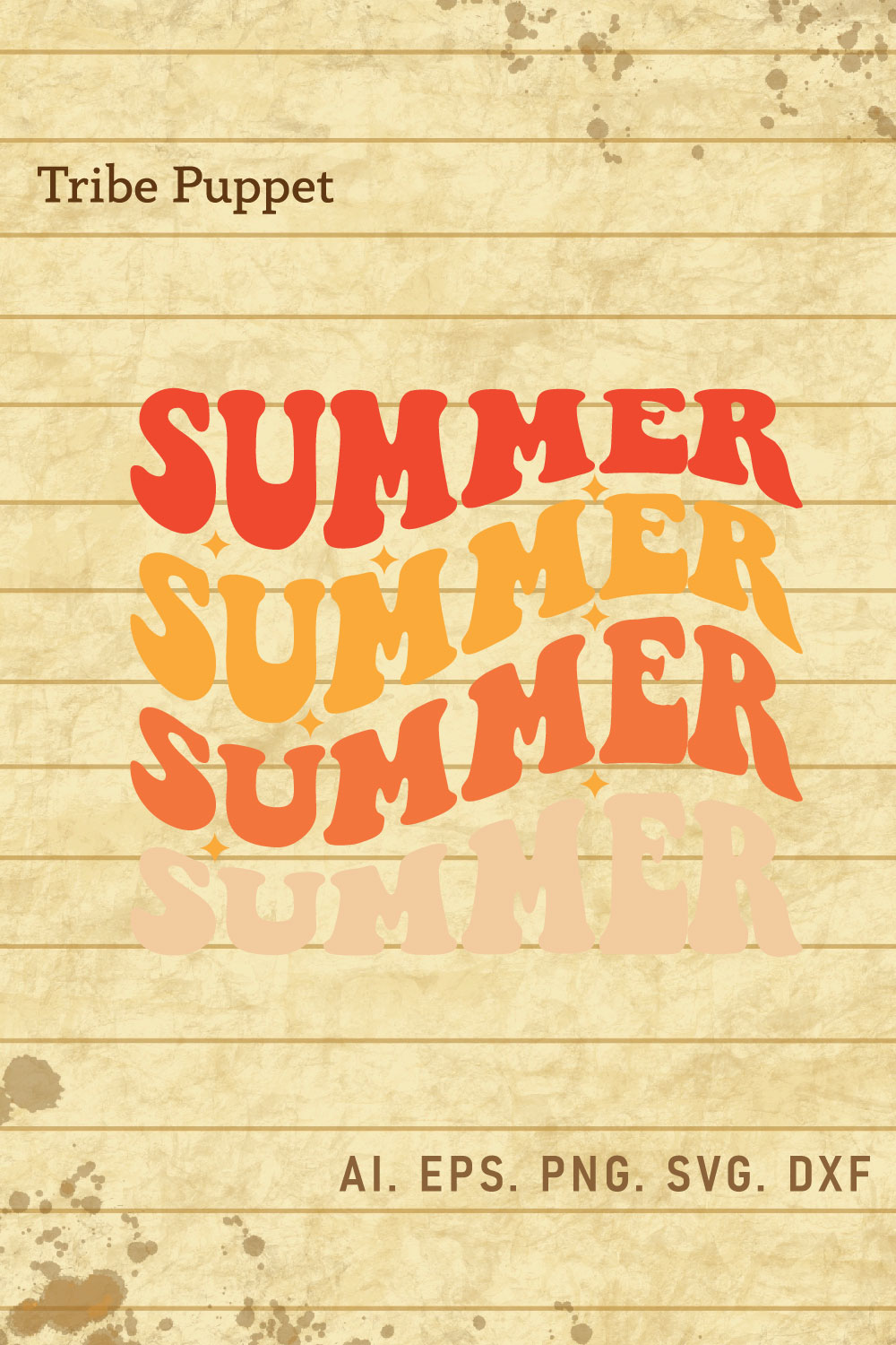 Summer Typography pinterest preview image.