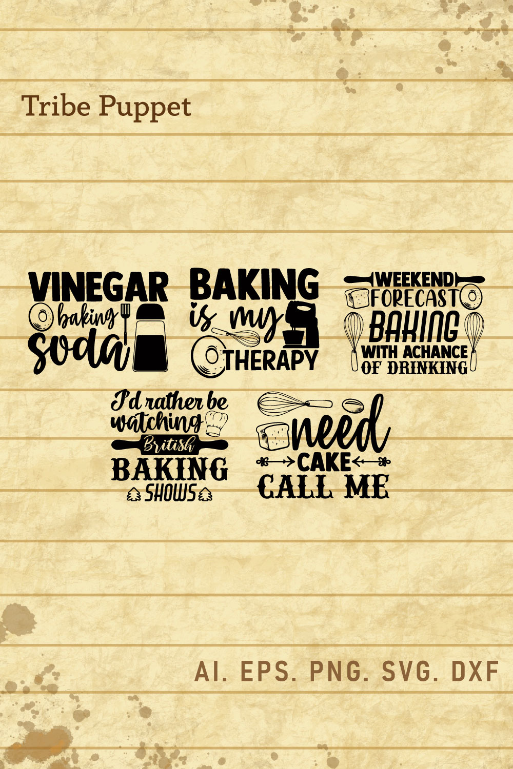 Baking Typography pinterest preview image.