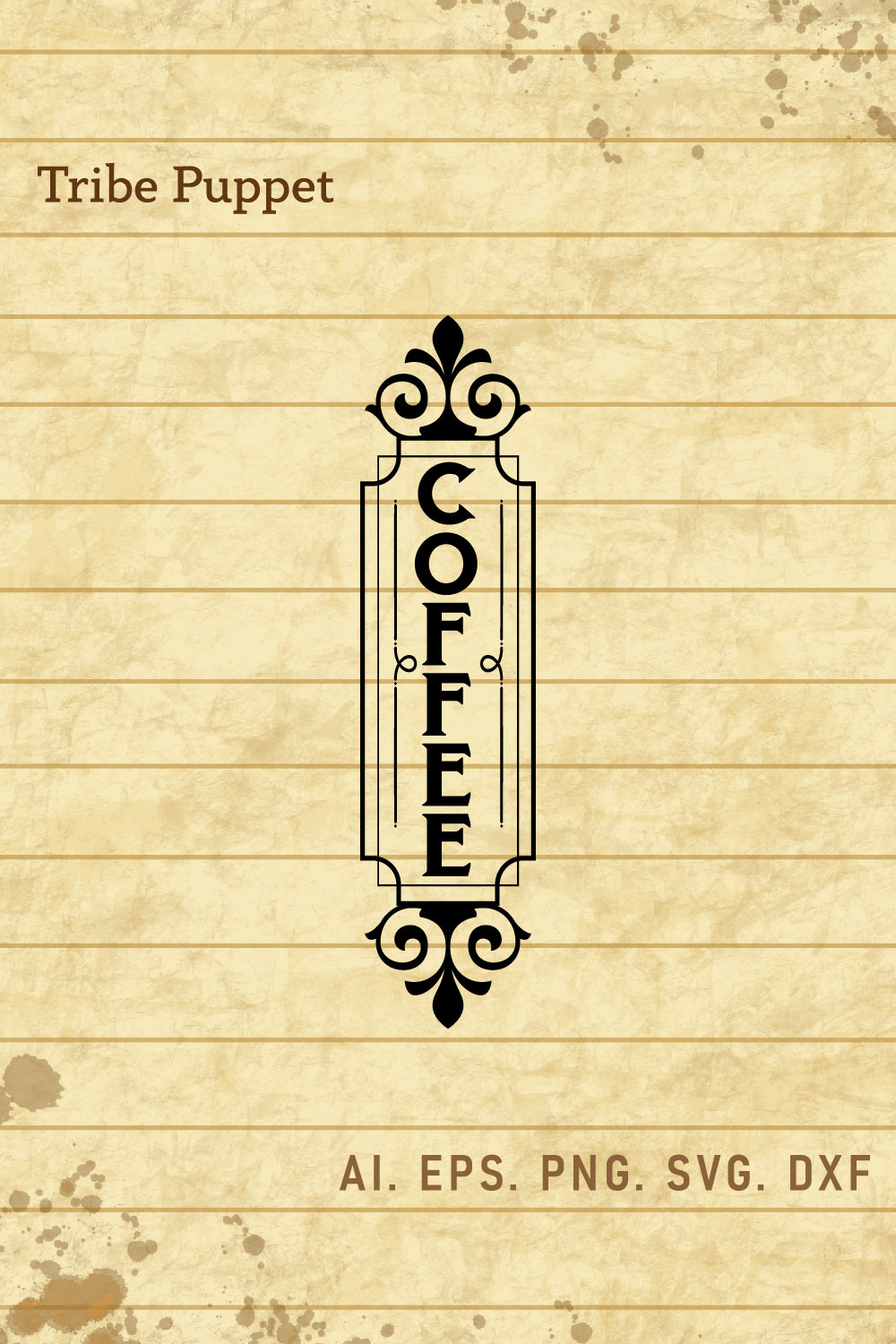 Vintage Coffee Typo 10 pinterest preview image.