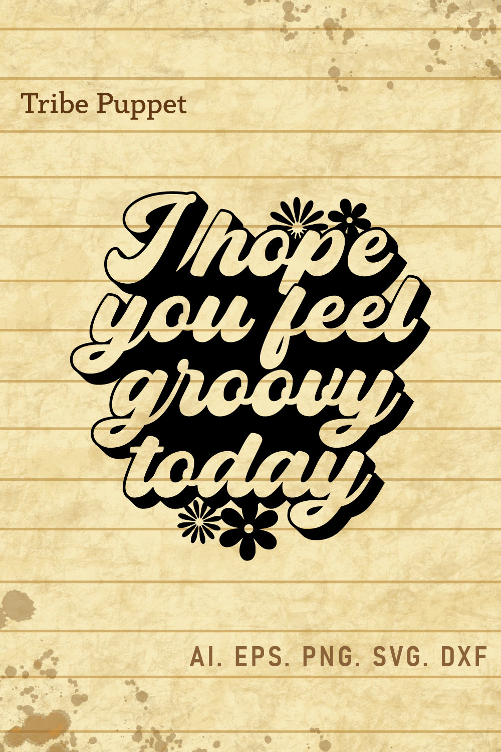 Groovy Typography pinterest preview image.