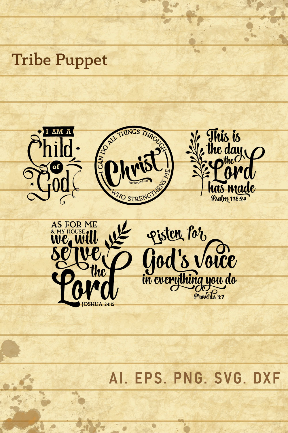 Christian Typography bundle pinterest preview image.