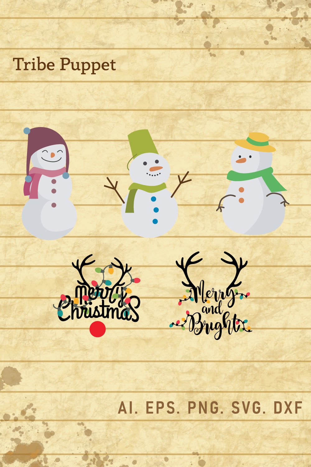 Christmas Typography bundle pinterest preview image.