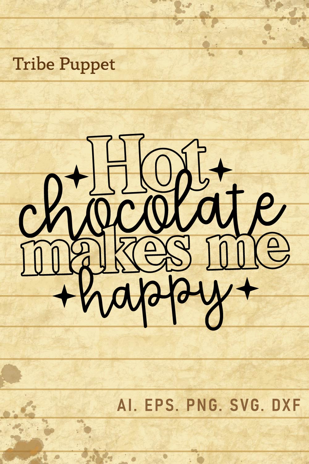 Hot Chocolate Typography pinterest preview image.
