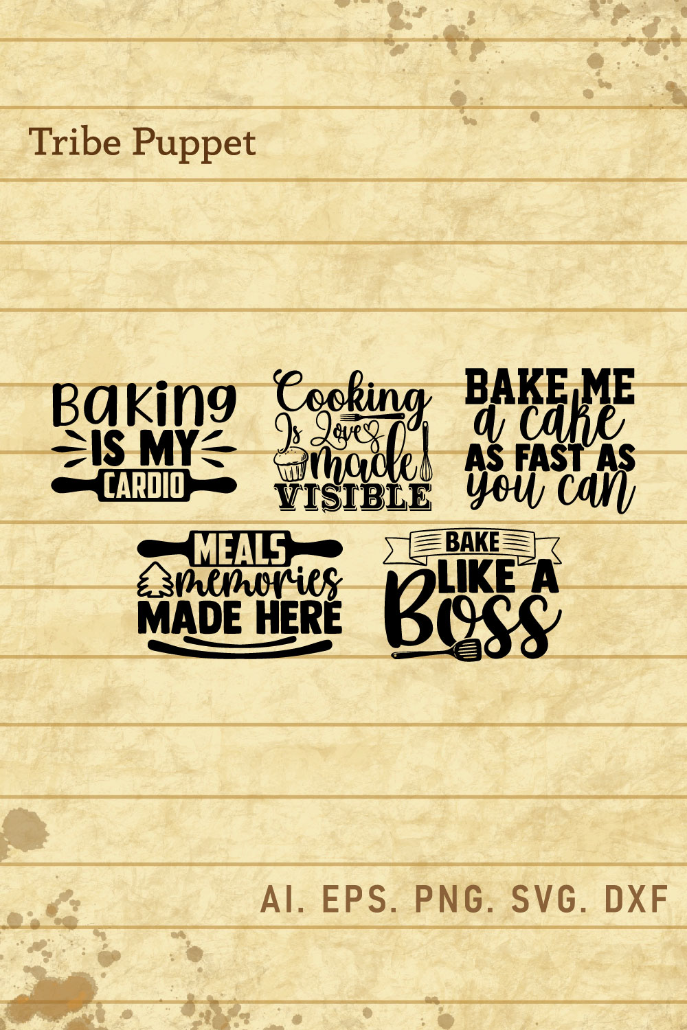 Baking Typography pinterest preview image.