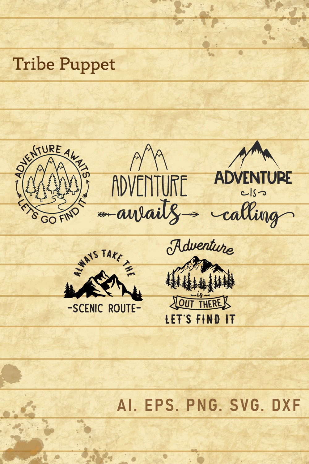 Adventure Typo pinterest preview image.