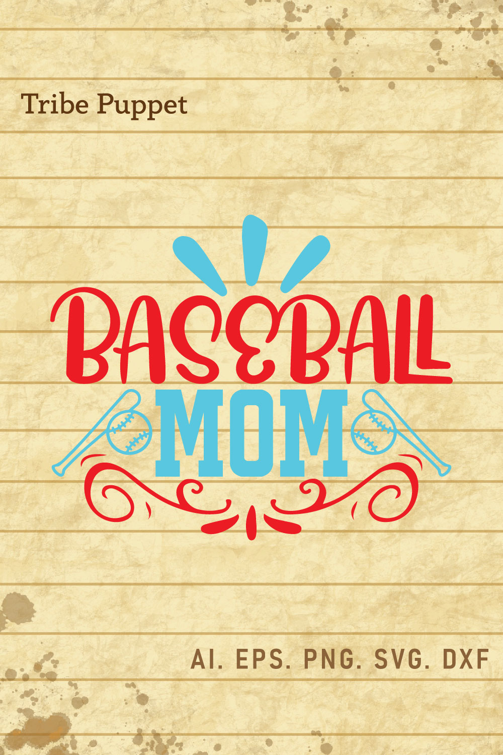 Baseball Typography pinterest preview image.