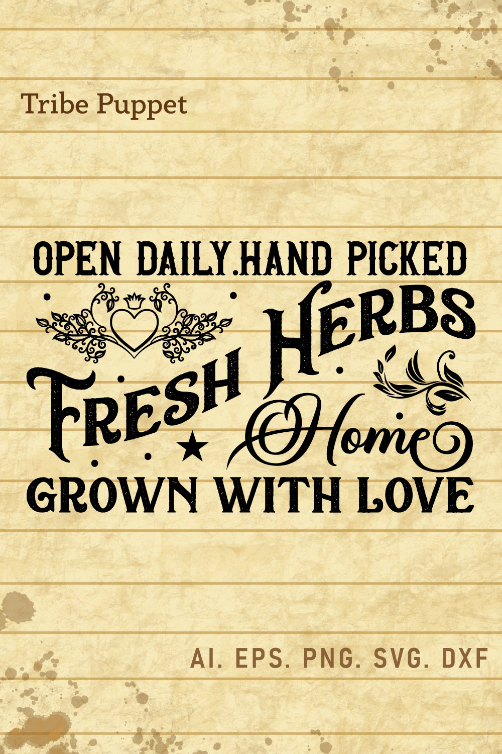 Vintage Farm House Typo pinterest preview image.