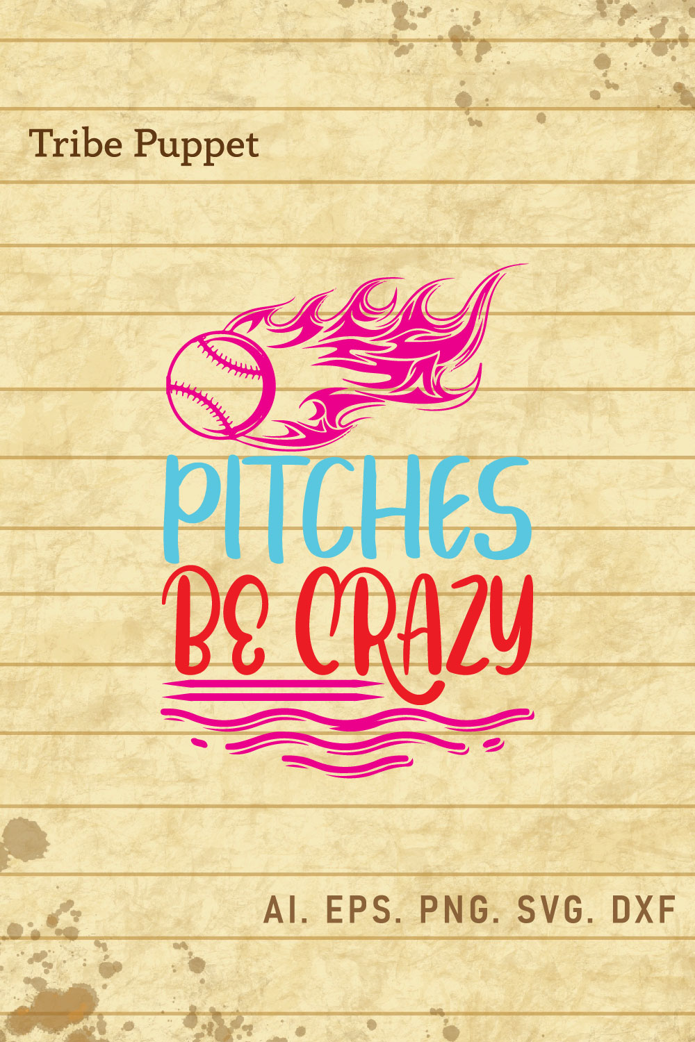 Baseball Typography pinterest preview image.