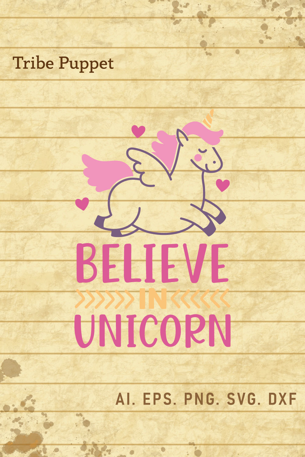 Unicorn Typography pinterest preview image.