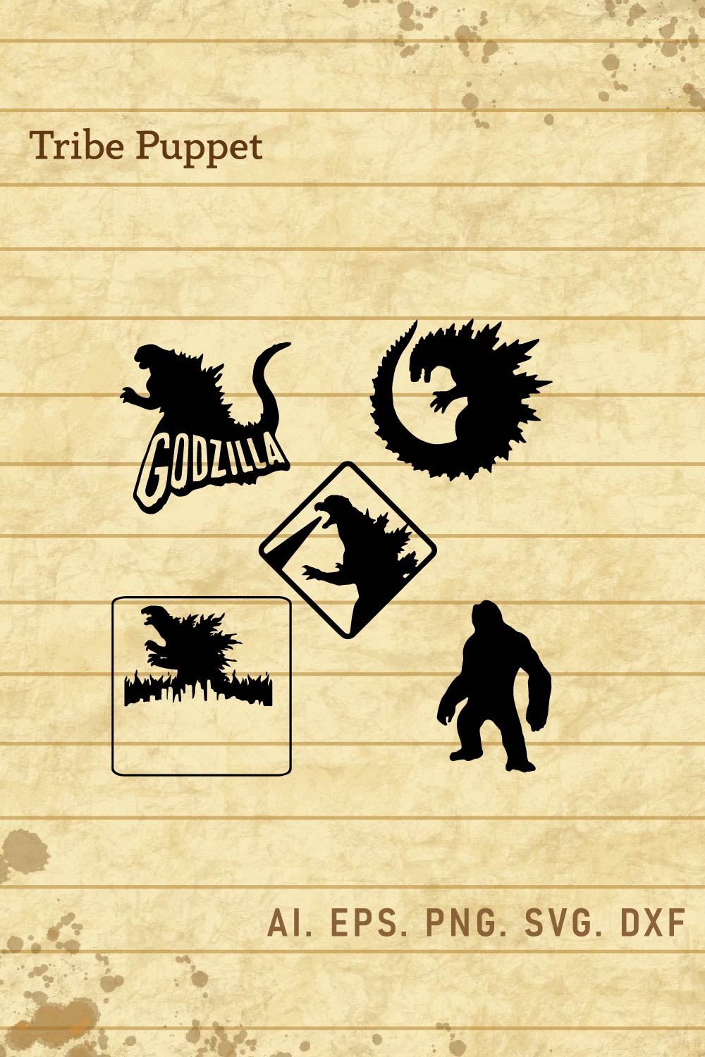 Kingkong vs Godzilla Vector pinterest preview image.