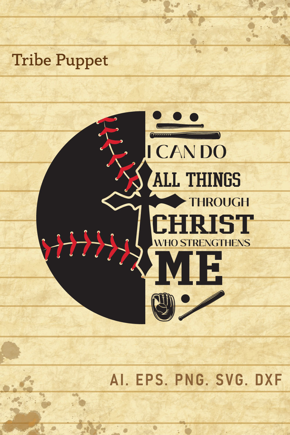 Baseball Typography pinterest preview image.