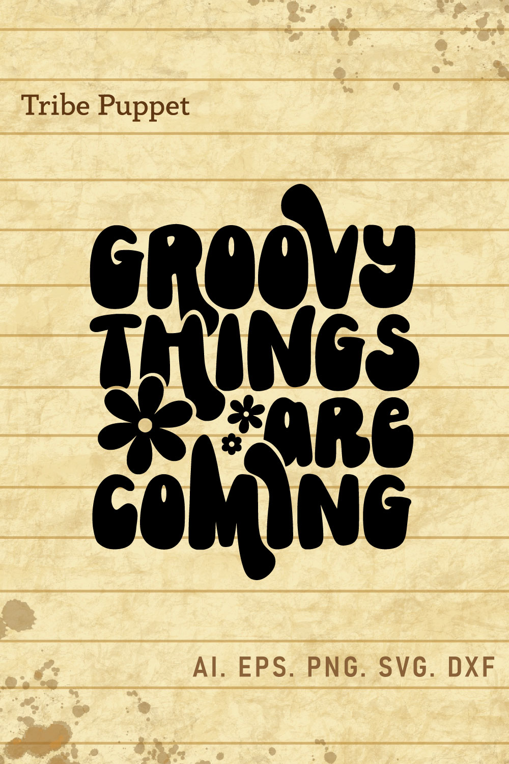 Groovy Typography pinterest preview image.