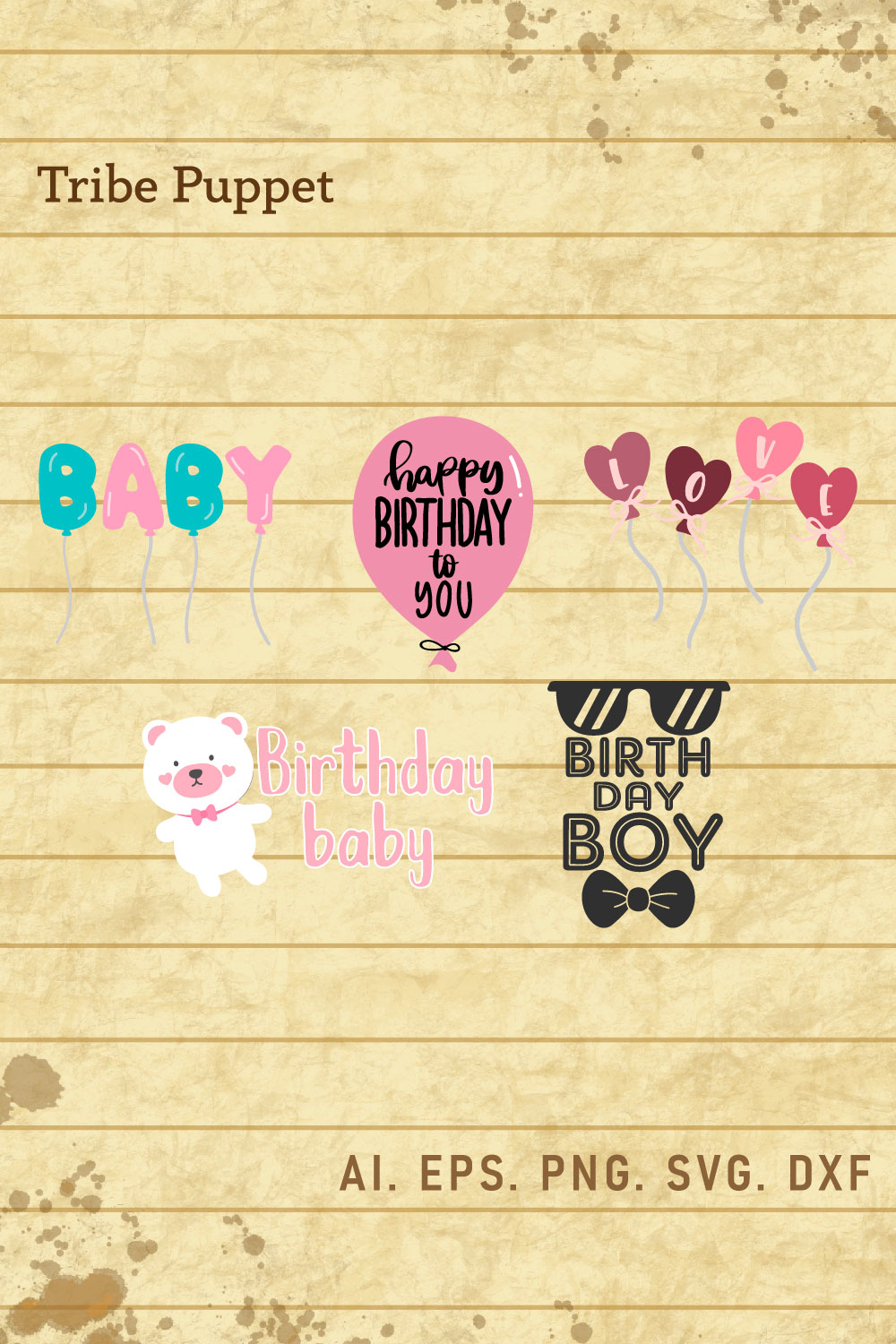 Birthday Bundle pinterest preview image.